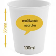 Kubek jednowarstwowy biały 100ml + nadruk