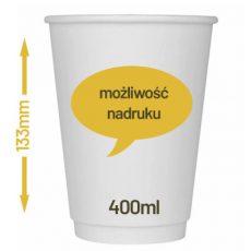 Kubek dwuwarstwowy biały 400ml + nadruk