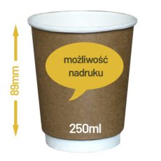 Kubek dwuwarstwowy kraft 250ml + nadruk