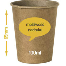 Kubek jednowarstwowy kraft 100ml + nadruk