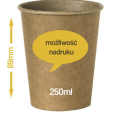 Kubek jednowarstwowy kraft 250ml + nadruk